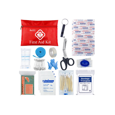 Noodpakket Basis – 24-delige Survival & EHBO Kit in Waterdichte Tas