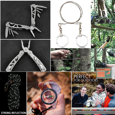 Noodpakket Basis – 24-delige Survival & EHBO Kit in Waterdichte Tas