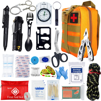 Noodpakket Basis – 24-delige Survival & EHBO Kit in Waterdichte Tas