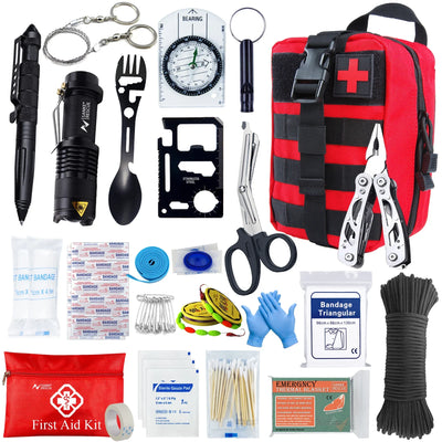 Noodpakket Basis – 24-delige Survival & EHBO Kit in Waterdichte Tas