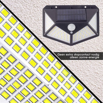Solar LED Buiten Lamp - 100 LED Verlichting  - Verlichting op Zonne-energie IP-65