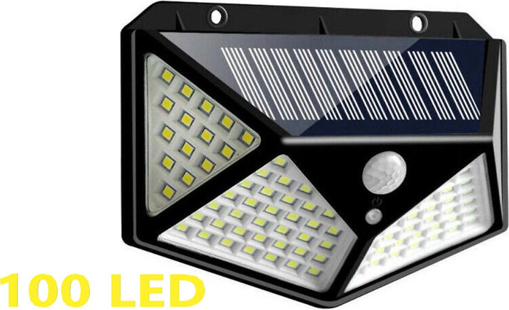 Solar LED Buiten Lamp - 100 LED Verlichting  - Verlichting op Zonne-energie IP-65